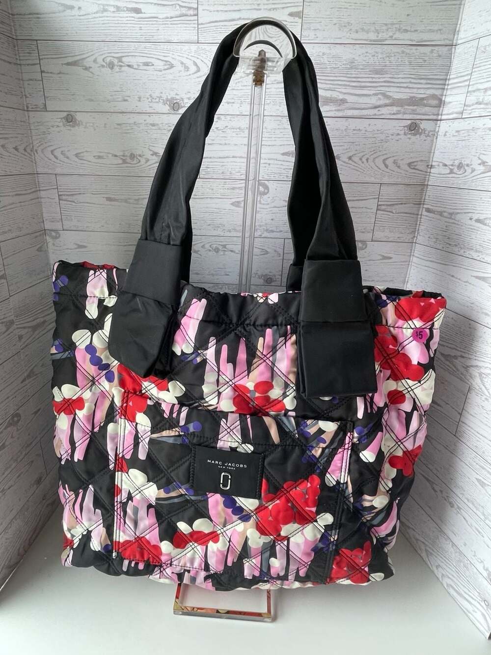 Marc Jacobs Nylon Geo Spot Quilted Knot Large Tote Diaper Bag